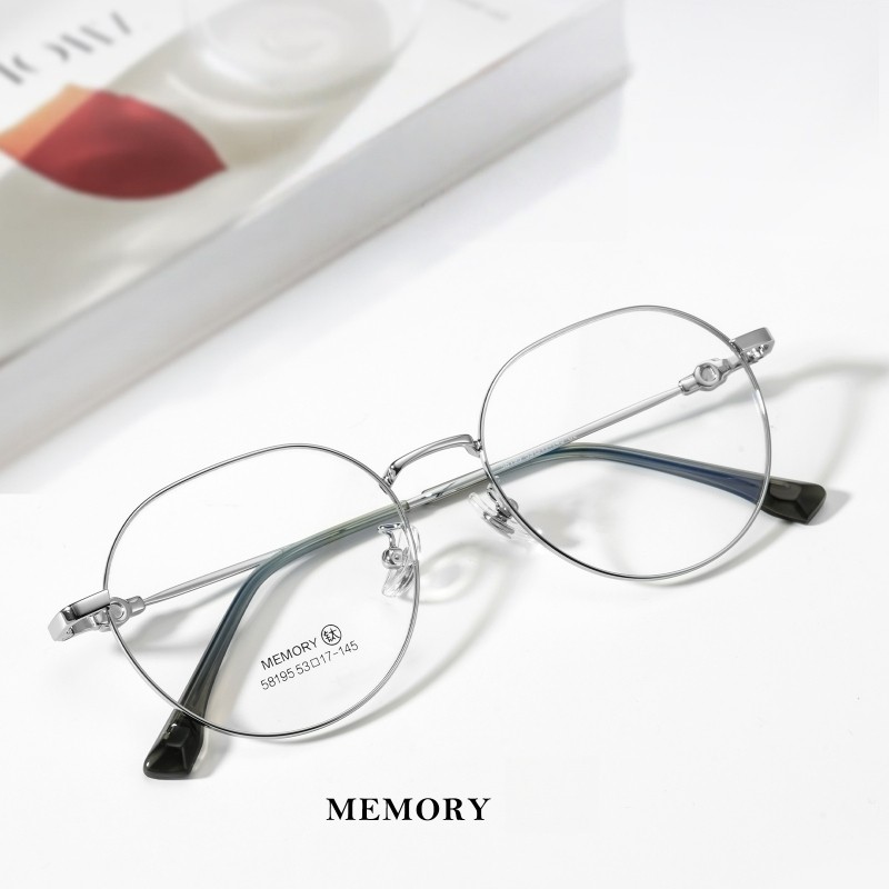 FIARDA แว่นตารอบไทเทเนียมสไตล์เรโทรสำหรับผู้หญิง และชาย แบบแฟชันพร้อมเลนส์ปรับได้ รหัส 58195F - รูปที่ 2