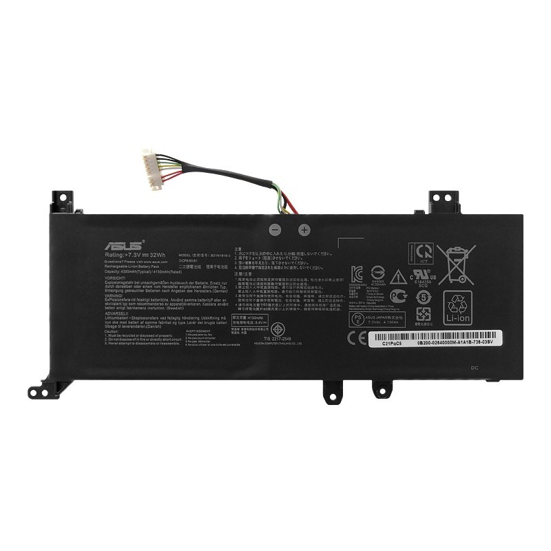 แบตเตอรี่แล็ปท็อป Asus B21N18 C21N1818-2 FL8700F X412FJ X509F X512DA