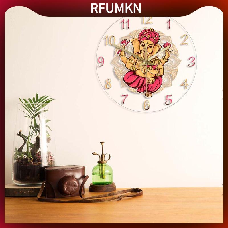 [rfumkn] นาฬิกาแขวนพระพิฆเนศ 11.81 นิ้ว Wall Art ตกแต่งบ้านสําหรับ Cafe Shop Home