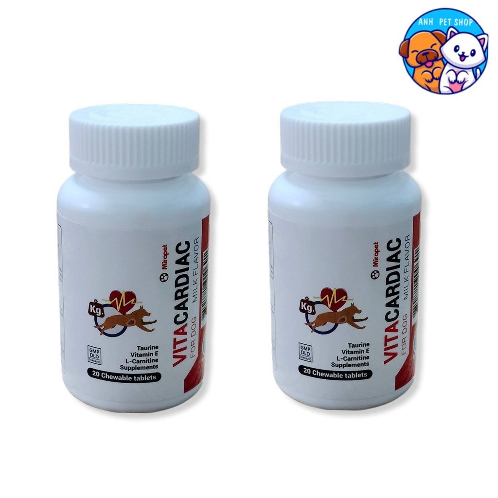แพ็กคู่ VITA - CARDIAC บำรุงและเสริมสร้างสุขภาพหัวใจ มีส่วนผสมของ L-Carnitine และ Taurine สำหรับสุนั