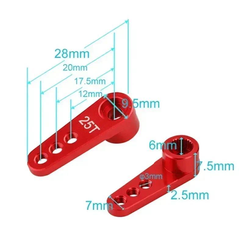 1/10 RC รถ 28 มม. 25T ครึ่งพวงมาลัย Servo Arm Horn