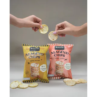 [ยกลัง] ALMOND CHIPS 25 กรัม De La Lita X SC Asset ขนมอบกรอบอร่อย แคลต่ำ ไม่ทอด เจ วีแกน De La Lita เดอลาลิต้า อัลมอน...