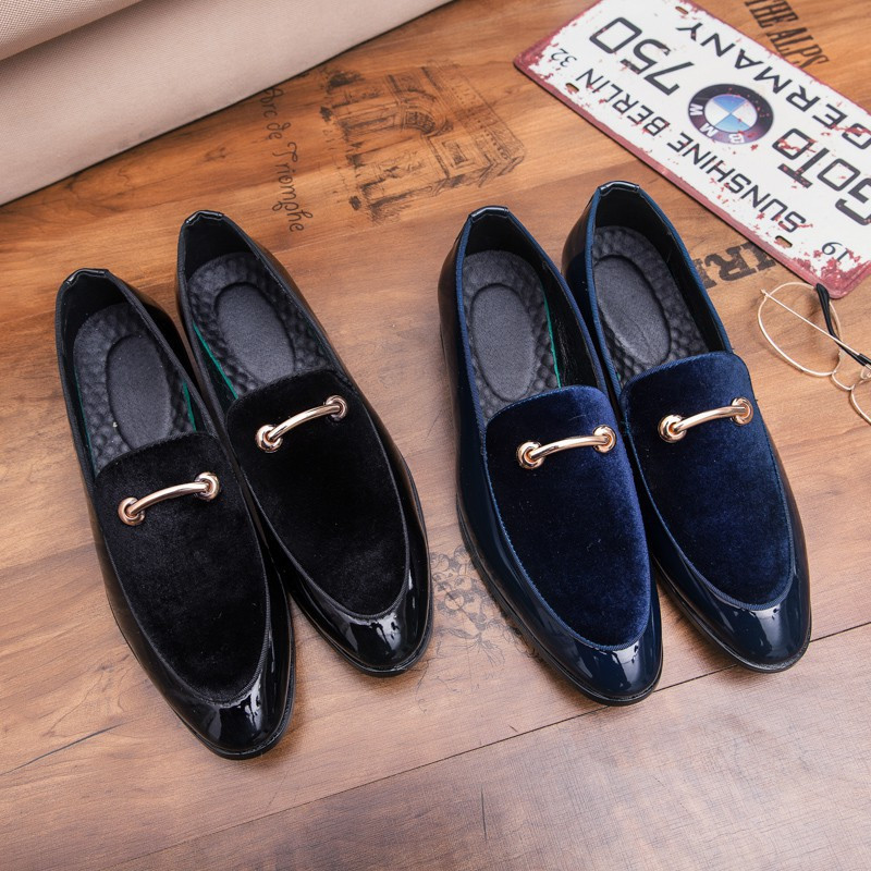 รองเท้าผู้ชาย Penny Loafers Suede Leather Dress อย่างเป็นทางการ KL2698 MWHG