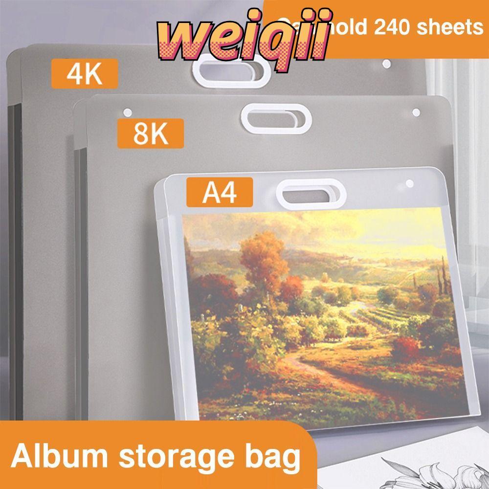 WEIQII ภาพวาดถุงเก็บกระดาษ,กันน้ํา 4K/8K/16Kโฟลเดอร์แฟ้ม,คุณภาพสูงแบบพกพาA2/A3/A4 4K/8K/16KกระดาษOrganizerสํานักงานโรงเรียน