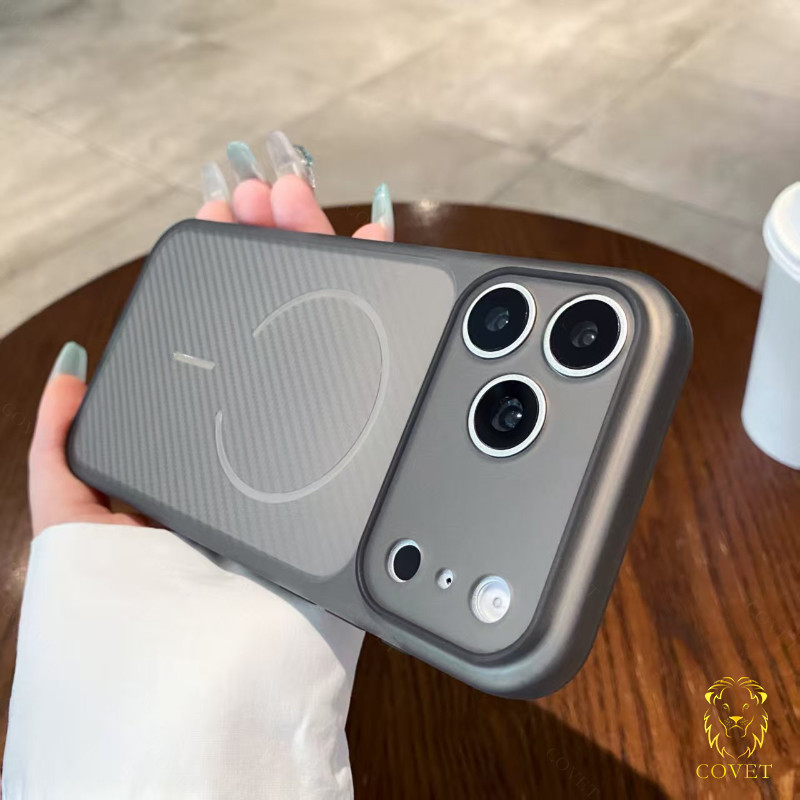 COVET Minimalist คาร์บอนไฟเบอร์แม่เหล็กสําหรับ IPhone 17 16 15 14 13 12 11 Pro Max, X XR XS Max, พร้อม Shock-Absorbing, และ Slim Anti-Slip Design