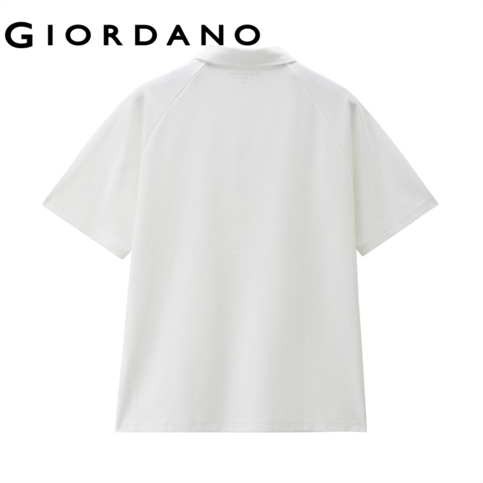GIORDANO قميص بولو رجالي واسع مبرّد بكسرات — صورة 5