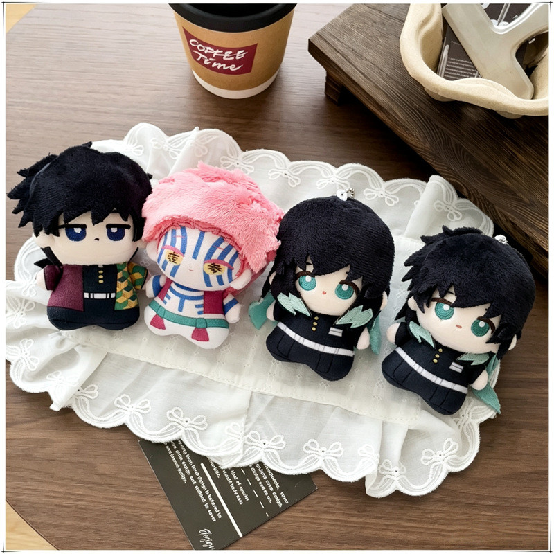 Demon Slayer ตุ๊กตาพวงกุญแจ Tokito Muichiro/Giyu/Akaza ตุ๊กตาผ้าฝ้าย,น่ารักอะนิเมะตุ๊กตาจี้, Soft Pl
