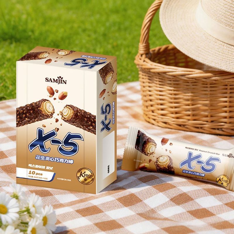 Sanjin X5 นําเข้าจากเกาหลีนําเข้าแซนวิช Energy Bar 24 ชิ้นช็อกโกแลตถั่วลิสงกล้วยแทนโกโก้บัตเตอร์ทั้ง