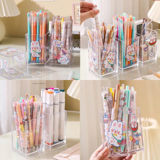 LoomLab กล่องใส่ปากกา แปรงแต่งหน้า แบบอะคริลิคใส 3 ช่อง 1 2 3 ช่อง สําหรับสํานักงาน โต๊ะเครื่องเขียน โต๊ะเครื่องแป้ง