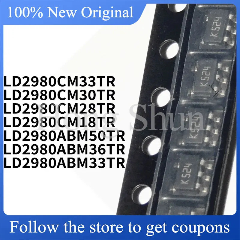 5PCS LD2980CM33TR LD2980CM33TR LD2980CM30TR LD2980CM28TR LD2980CM18TR LD2980ABM50TR LD2980ABM36 ABM3