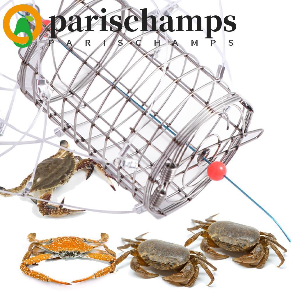 PARISCHAMPS 8 Laps Crab Fishing Cage, สแตนเลสลวดเหล็กจับปูเครื่องมือ, Catcher Fishing Net Lure Trap 