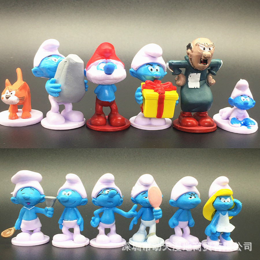 Smurf Hand-Made 12 LES LES SCHTROUMFS LES StroUMFS LES Smurf Azmao เครื่องประดับ-แคปซูลของเล่นอะนิเม
