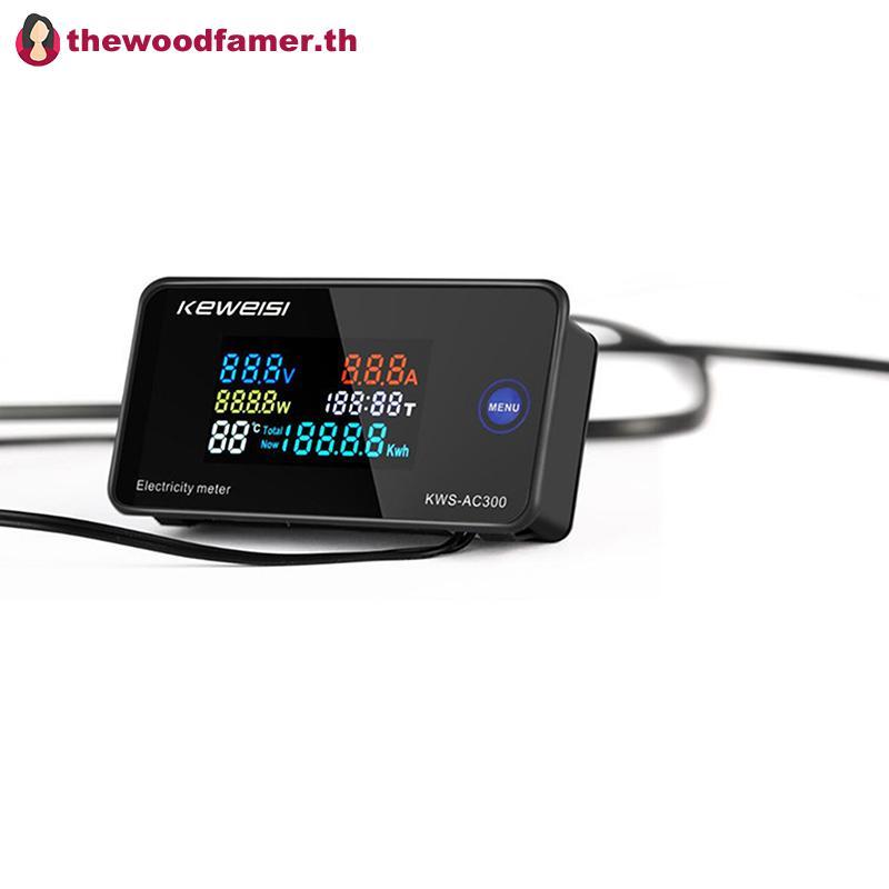 Well KWS-AC300 ดิจิตอล AC โวลต์มิเตอร์ 50-300V 0-100A LED พลังงาน Wattmeter TH