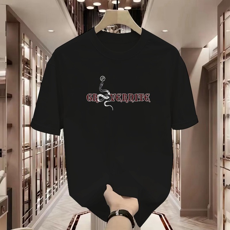 2026 ฤดูร้อน Heavy Pure Cotton All-Match Street สวมใส่เสื้อยืดแขนสั้นผู้ชายรอบคอสบายๆอินเทรนด์เสื้อย