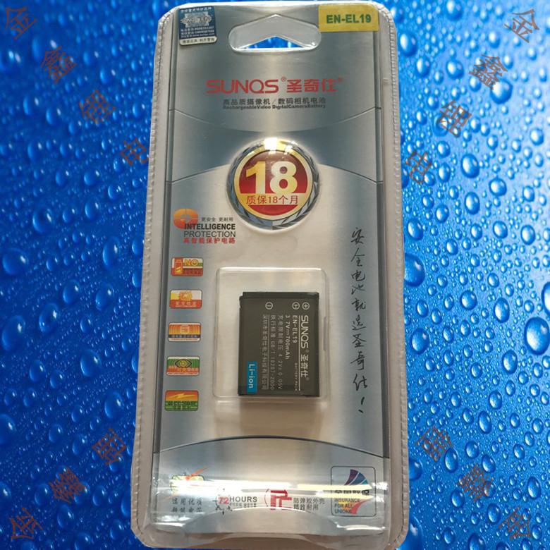 Shengqishi EN-EL19 แบตเตอรี่กล้อง Nikon S3700/S5200/S6400/S6500/S6600/S6900
