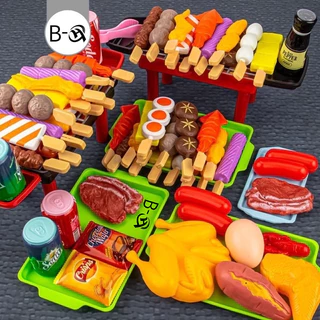 BHQ บาร์บีคิวจำลองสำหรับเด็ก แกล้งเกม ของเล่นเด็กในครัว เครื่องครัวสำหรับทำอาหาร สวมบทบาทบาร์บีคิว
