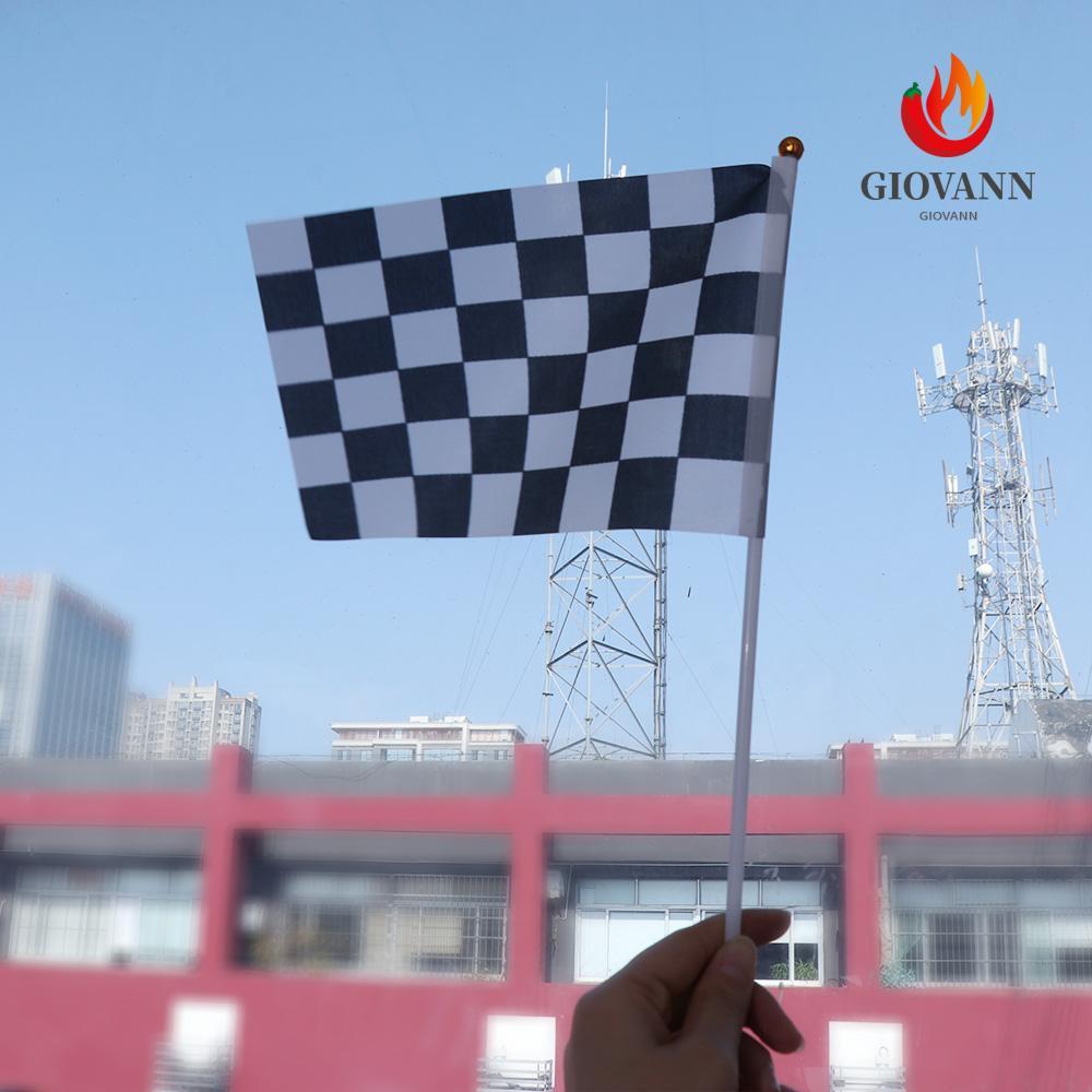 GIOVANNI Racing โพลีเอสเตอร์ธงสัญญาณ 10 ชิ้น/แพ็ค Cheer Race Flag Car Racing Racing Party Check Flag