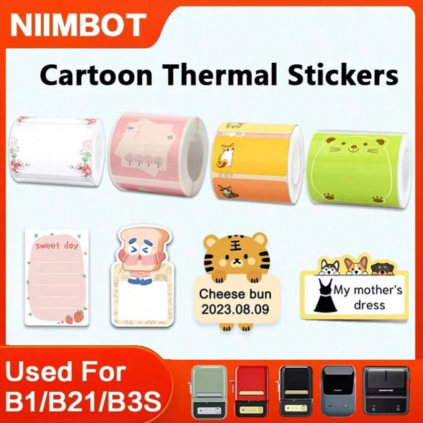 Niimbot B21/B3S/B1/B203 สีขาวโปร่งใส MERRY Christmas Label กันน้ําราคาแท็กของขวัญเทศกาลตกแต่ง
