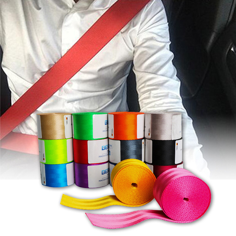 3.6M Car Seat Belt Seatbelt Webbing Lap Retractable Safety Strap Universal Car Safety Seat Conversio
