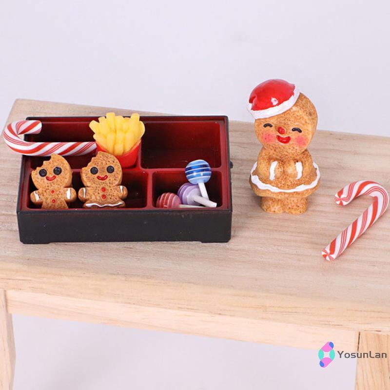 YosunLan] 8/10PCS Dollhouse Miniature อาหาร Candy Stick บิสกิต Man รุ่นคริสต์มาสฉากกล่องเครื่องประดับ DIY ตกแต่งใหม่ - รูปที่ 2