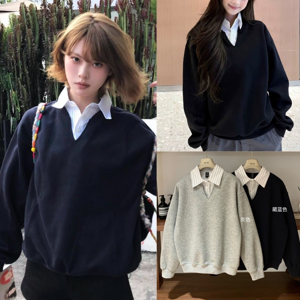 ❤     W8113 เสื้อสเวตเตอร์ แต่งคอปก ผ้าหนานิ่มใส่สบาย ใส่แล้วญี่ปุ่นมากๆค่า แฟชั่นเกาหลี TAG WG.WE