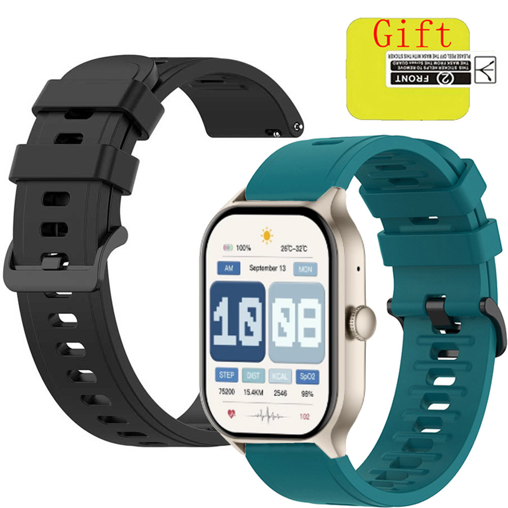 COLMI P77 สมาร์ทวอท์ชสายนาฬิกาซิลิโคนสําหรับ COLMI P77 ป้องกันหน้าจอฟิล์มสร้อยข้อมืออุปกรณ์เสริม