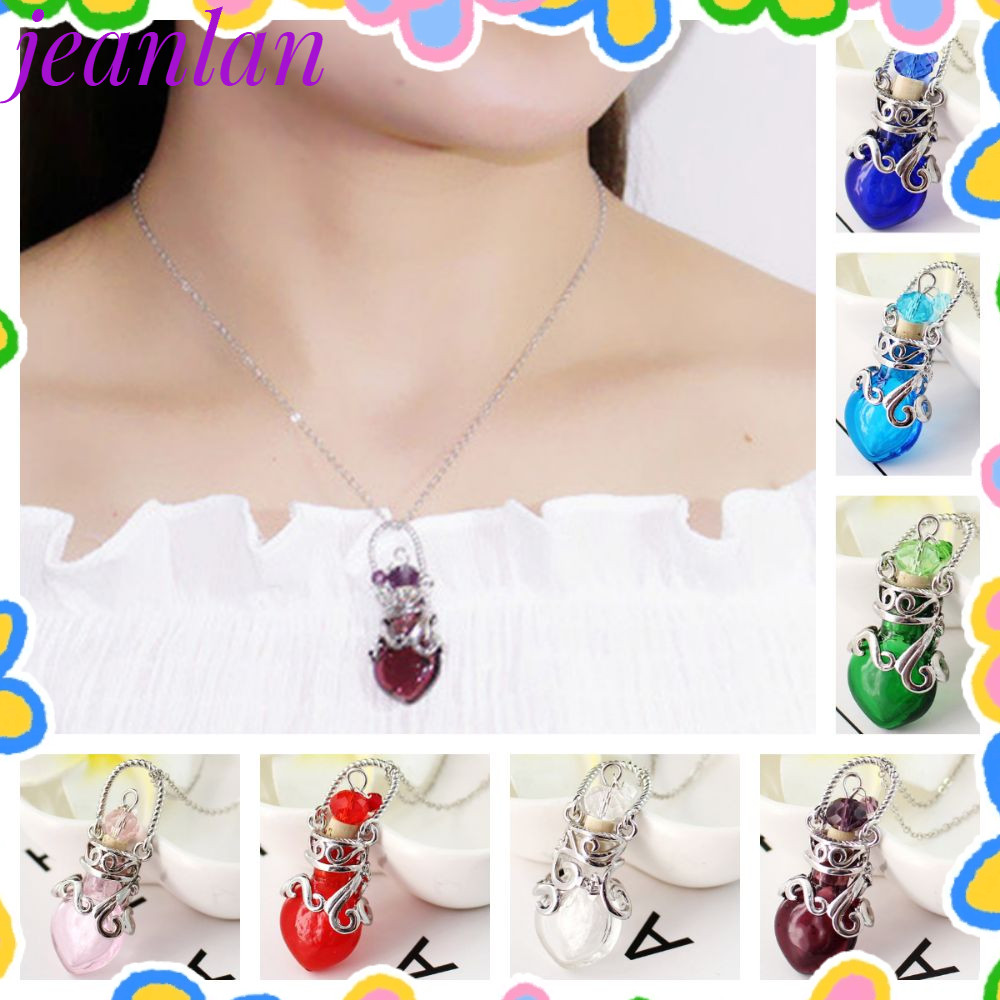 JLAN Wishing Bottle จี้, แก้ว Vial ปรับโซ่น้ําหอม Vial สร้อยคอ, Creative Essential Oil Diffuser รูปห
