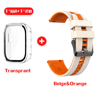 【เคส+สาย】ปกกระจกนิรภัย สายซิลิโคน for Amazfit bip 6 สายยางกีฬาอ่อน ฝาครอบแข็ง วัสดุ PC for Amazfit bip 6