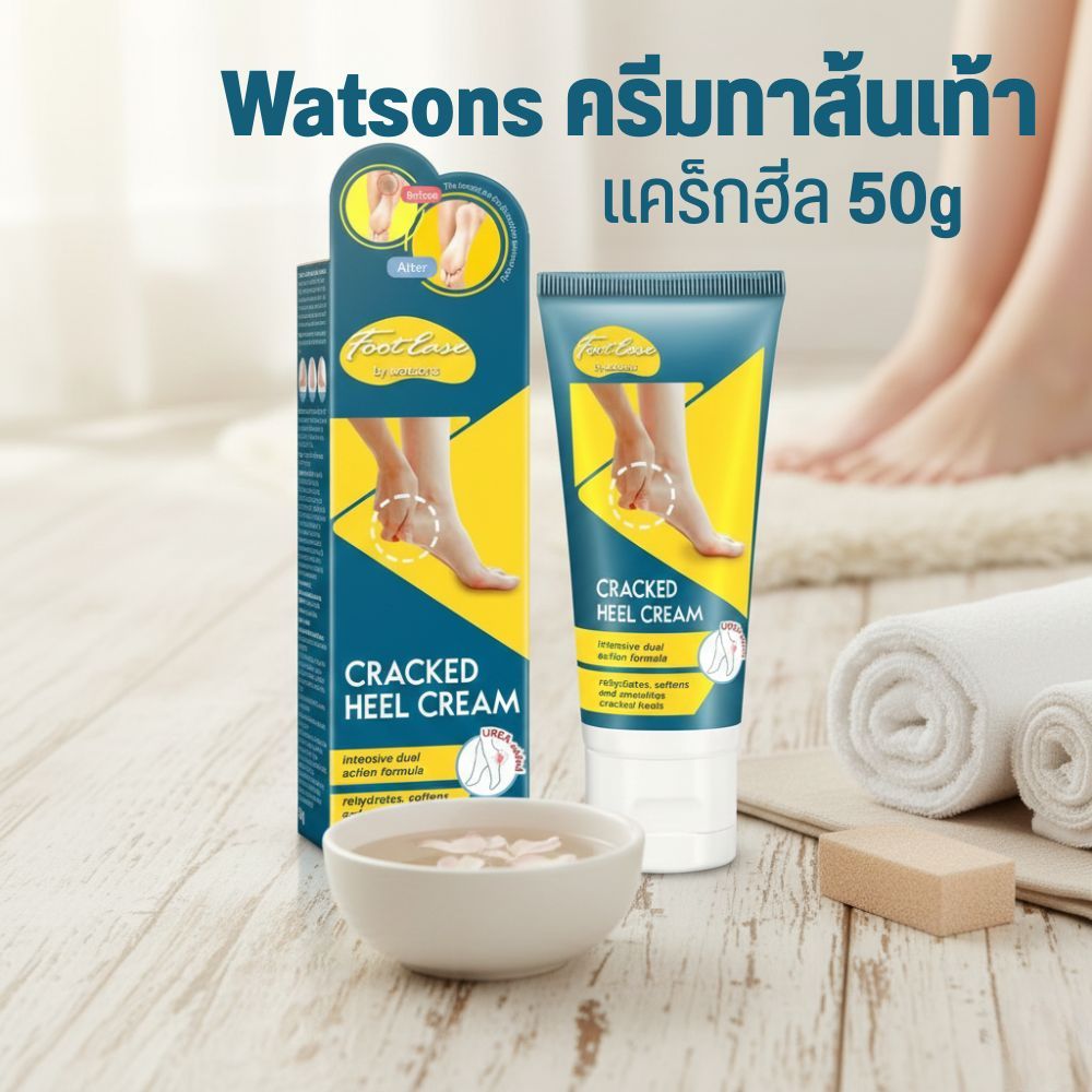 Watsons Foot Ease Cracked Heel Cream วัตสัน แคร็ก ฮีล ครีม ครีมบำรุงเท้า 50g