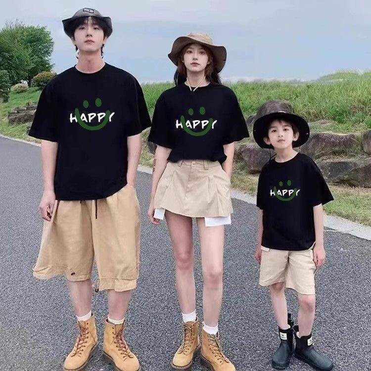 🔥พร้อมส่ง&COD🔥 2026แบบใหม่ ทีชิร์ตผ้า cotton เอวกลม ชุดพ่อแม่ลูก ชุดครอบครัว ชุดแม่ลูก
