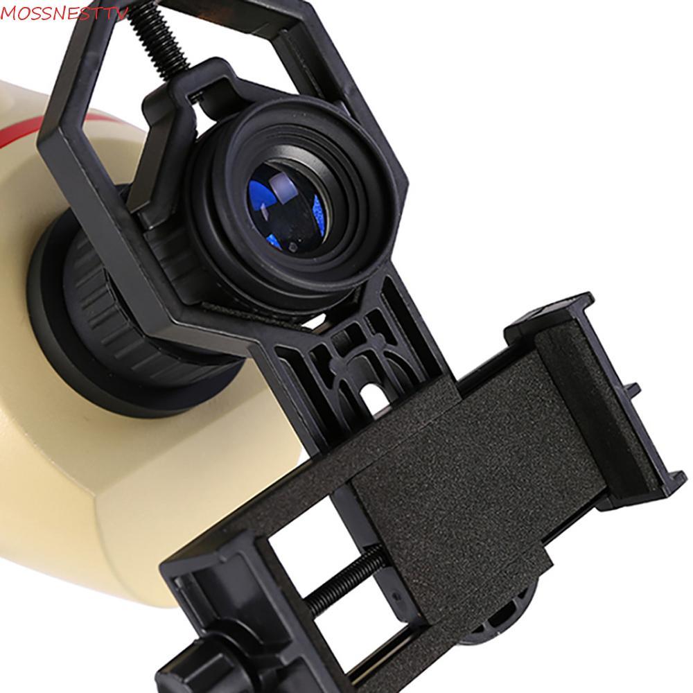 MOSSNESTTV โทรศัพท์มือถืออะแดปเตอร์ Mount โลหะ/ABS Spotting Scope Holder สีดําปฏิบัติกล้องจุลทรรศน์ 