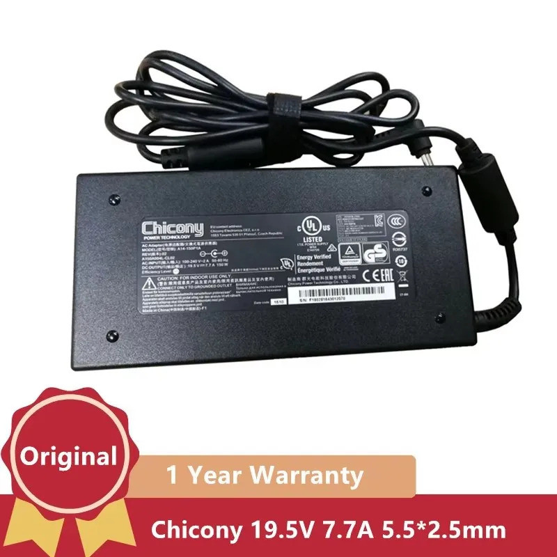 Original Chicony 19.5V 7.7A 150W A14-150P1A AC Adapter Charger สําหรับ MSI GF62 7RE MS-16J9 GS60 GHO
