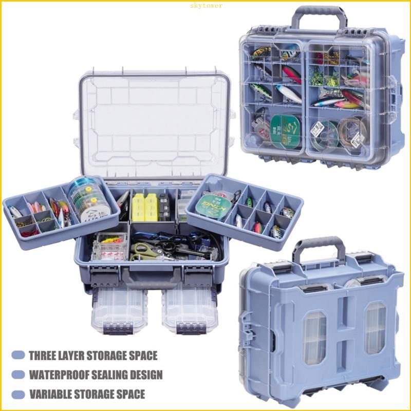 กล่องจัดเก็บอุปกรณ์ตกปลามาตรฐาน ST พร้อมหลายช่องและ divider สำหรับ hook และลูกโลกตกปลา