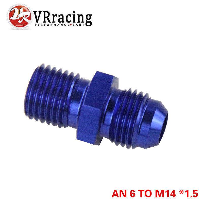 VR  BLUE Male 6AN 6 An Flare to M14x1.5(mm) Metric straight fitting AN 6 To M14 *1.5 Port. Adapter V