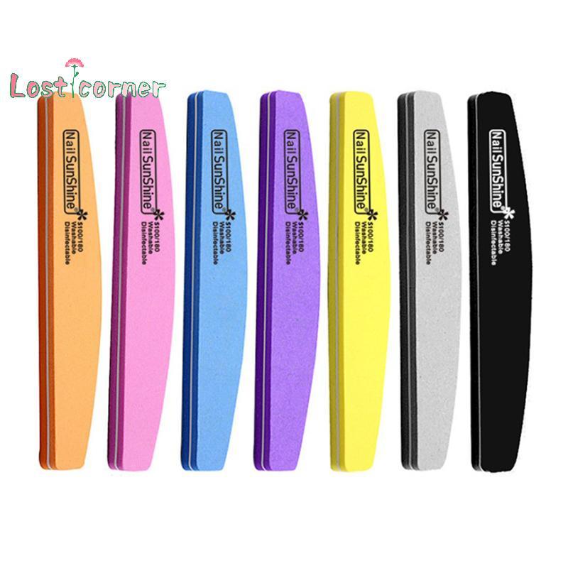 [มุมหาย] 10 ชิ้นชุดล้างทําความสะอาดได้ฟองน้ําขัดตะไบเล็บบัฟเฟอร์ 100/180 ขัดบด [ใหม่] - รูปที่ 2