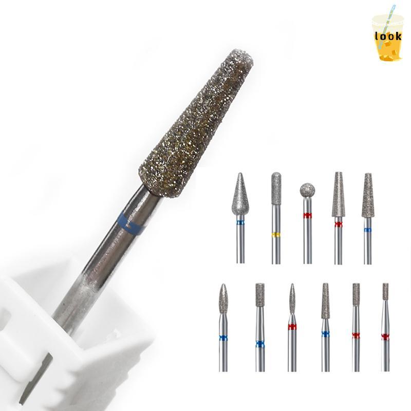 [LO] เพชรเจาะเล็บ Bits ทําความสะอาดหนังกําพร้าสําหรับสว่านไฟฟ้าทําเล็บมือเล็บเท้าขัดเล็บเครื่องมือ S