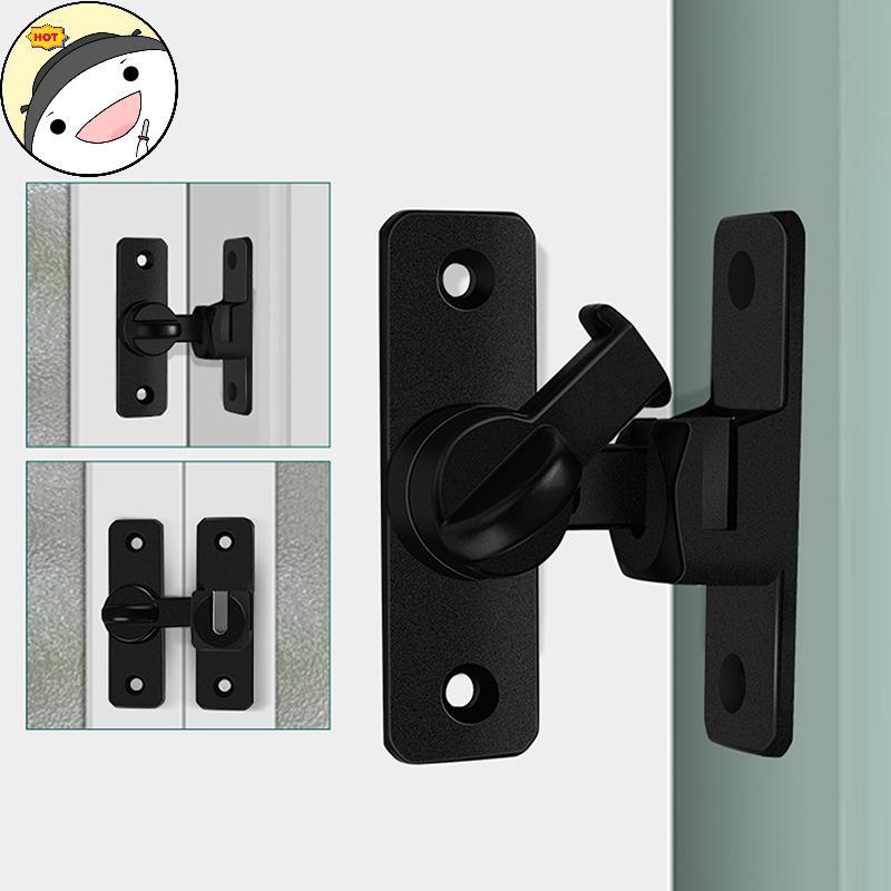 Lanf สลักประตูสลักเกลียวประตู Home Security Heavy-duty โลหะผสมสังกะสี 90 180 องศาติดตั้งง่ายล็อคประตูบานเลื่อน Anti-theft ล็อค EN