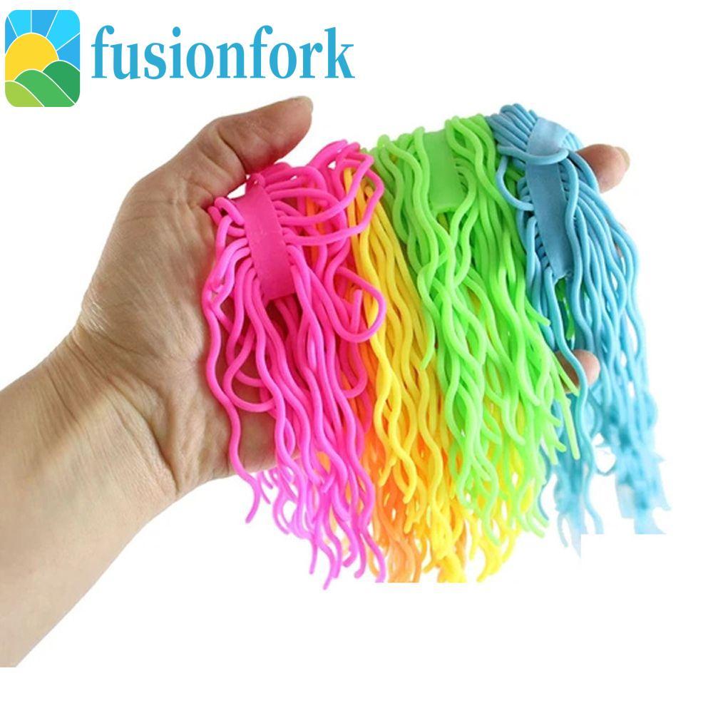 ฟิวชั่นฟอร์ก​ จําลอง Ramen Noodles Stretched Fidget ของเล่นความเครียดบรรเทา TPR Soft Stretch Noodles
