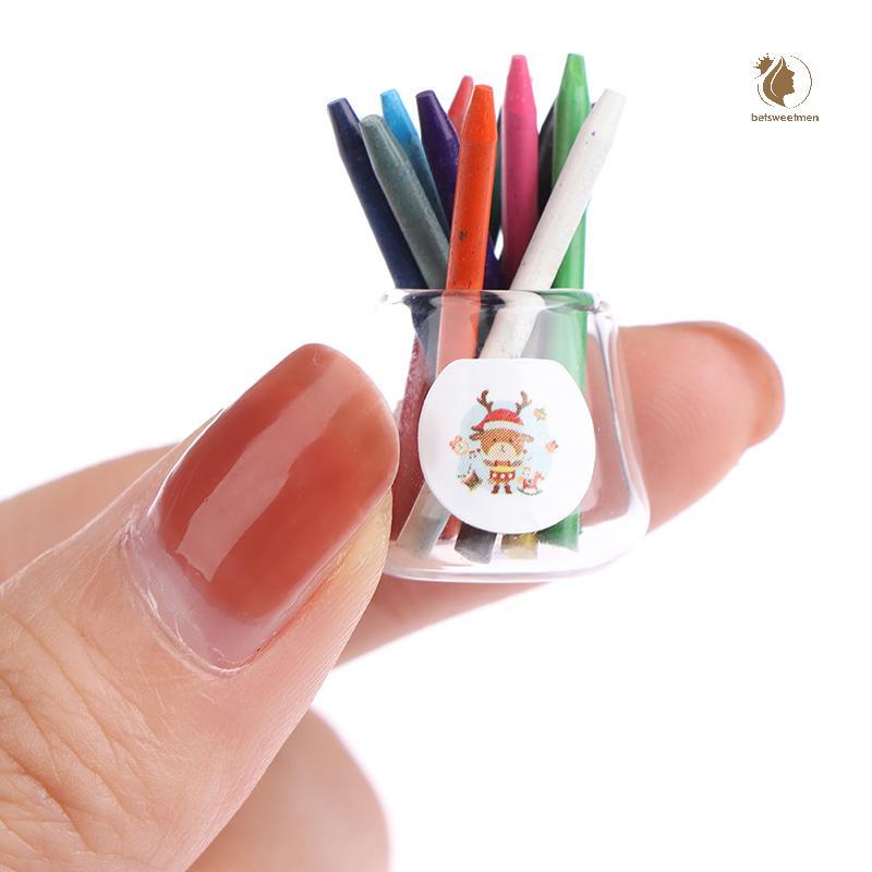 [PE] 1 ชุด 1/12 Dollhouse Miniature Crayon สําหรับเครื่องเขียนบ้านตุ๊กตาอุปกรณ์เสริม TH