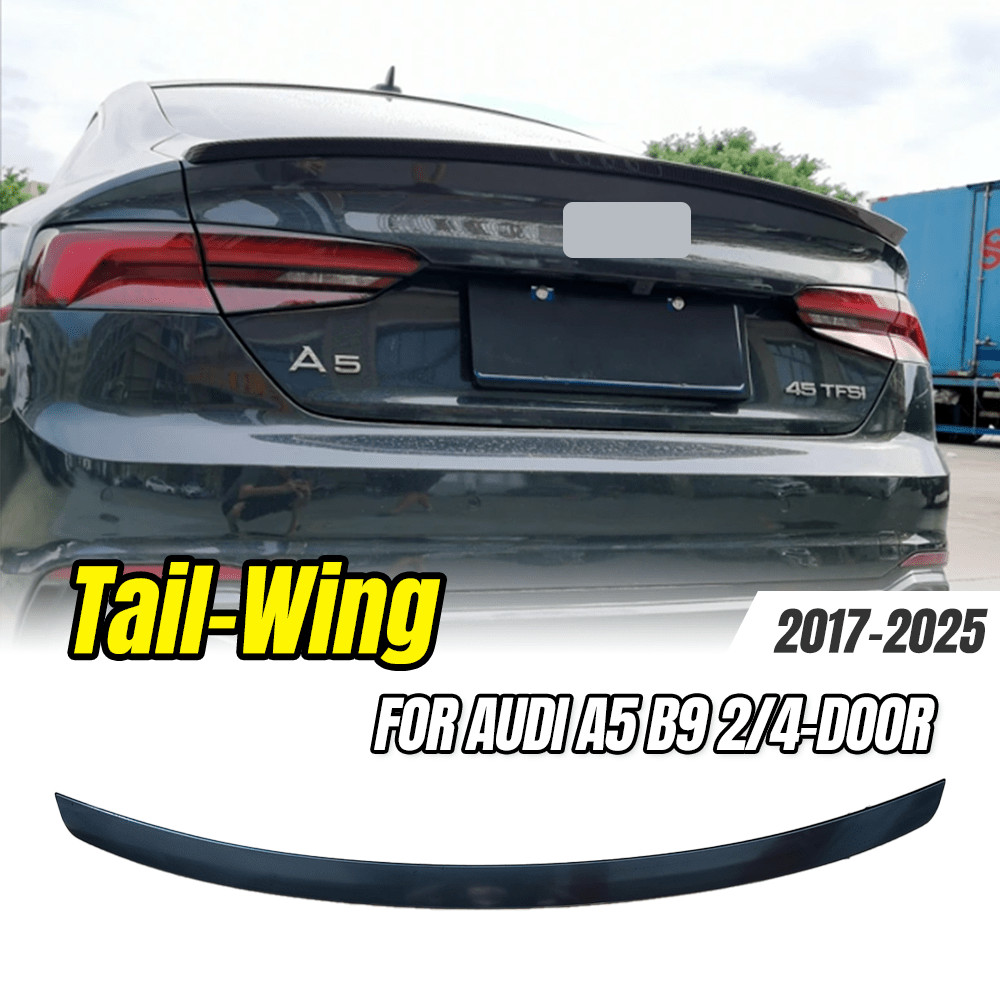 สําหรับ Audi A5 B9 2017-2025 2/4-ประตู ABS Gloss สีดํา M4 สไตล์ด้านหลังสปอยเลอร์ Wing Tail Lip Diffuser รถจัดแต่งทรงผมอะไหล่และอุปกรณ์เสริม
