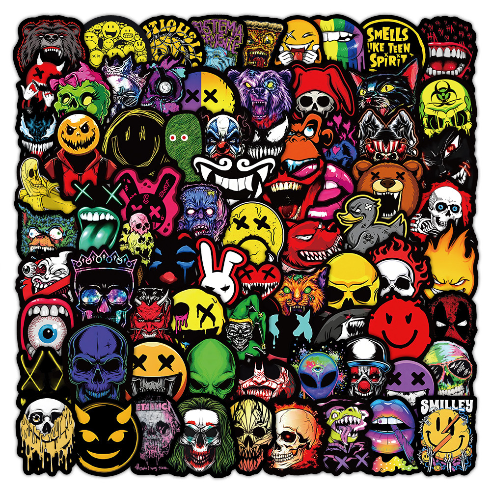 104 ชิ้นตลก Grimace Face สติกเกอร์น่ารัก Doodle Expression Decals สําหรับ DIY ตกแต่งทุกวัน