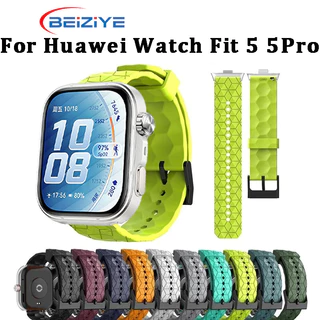 สายซิลิโคนสําหรับ Huawei Watch Fit 5 รูปแบบฟุตบอลซิลิโคนสําหรับ Huawei Watch Fit 5 Pro Sport Band อุปกรณ์เสริม