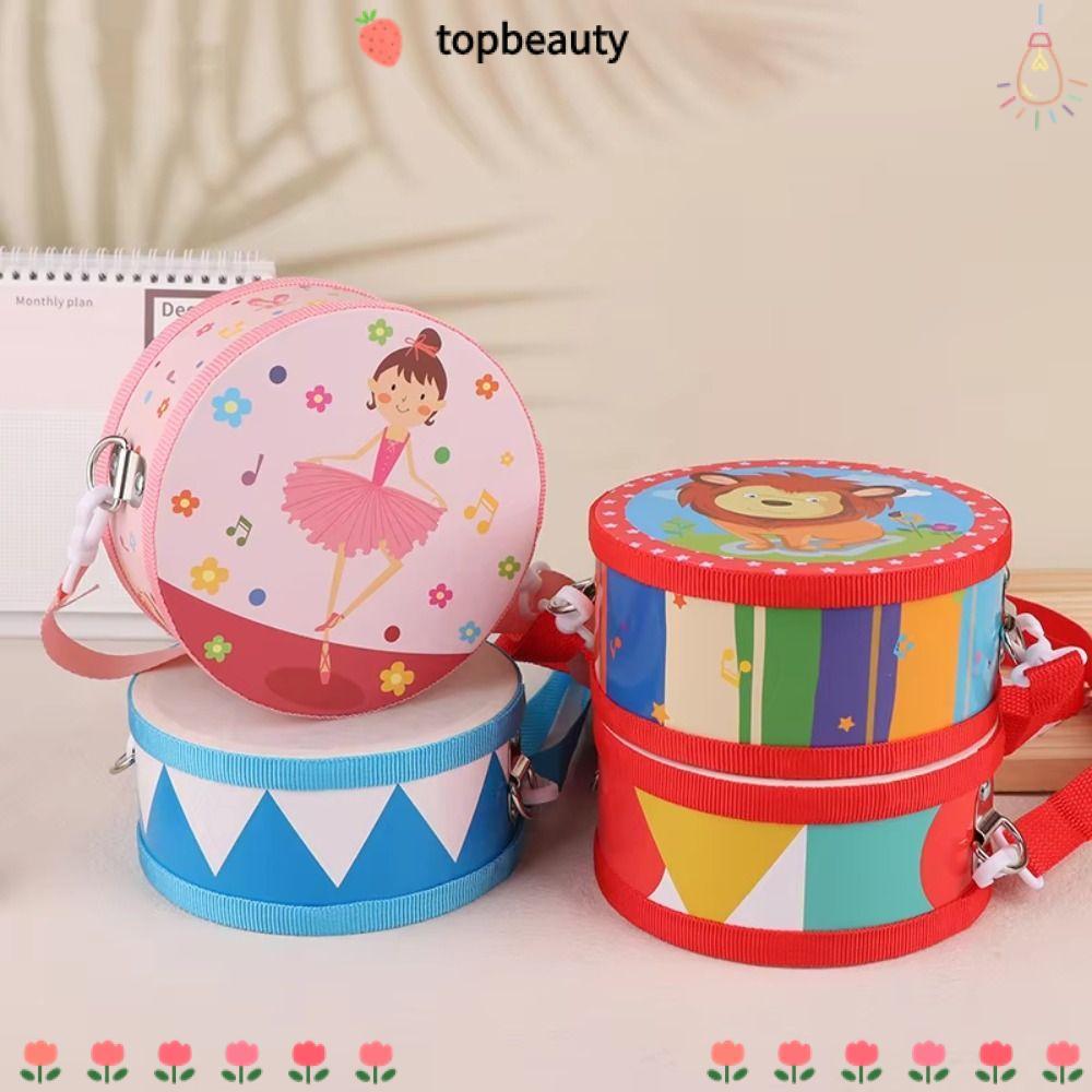 ท็อปบิวตี้ เด็กของเล่นกลอง,ไม้ทนทานสองด้านกลอง,ที่มีคุณภาพสูงต้นการศึกษาเครื่องดนตรีแบบพกพาเคาะเครื่องดนตรีกลองสําหรับเด็กของเ