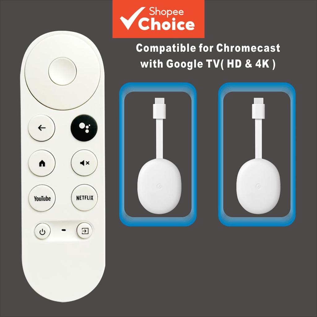 รีโมทเสียงทดแทนสําหรับ Google TV Chromecast 4K (2020-2024)