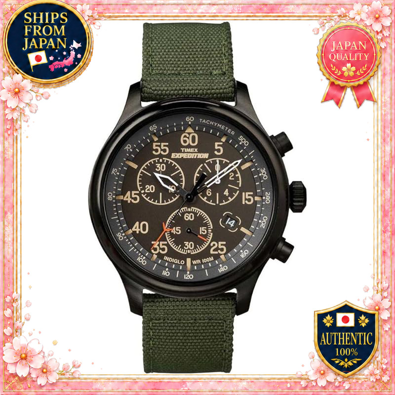 Timex Expedition Field Chronograph Watch Green Black No Size