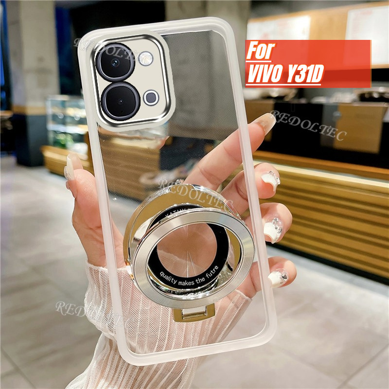 เคส VIVO Y31D ดีไซน์ใหม่ที่วางขาตั้งแม่เหล็กปลอกใส VIVOY31D เคสโทรศัพท์แบบนุ่มใสบางพิเศษพร้อมการป้อง