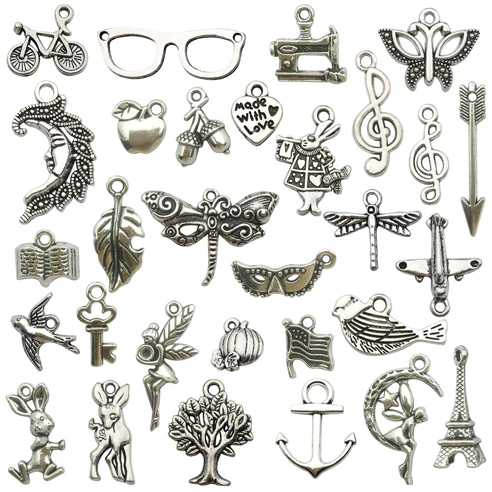 สินค้าใหม่30รูปแบบโลหะผสมทิเบตจี้เงินจี้ทําด้วยมือทําเองสร้อยข้อมือสร้อยคออุปกรณ์เครื่องประดับ ฉัน5จ