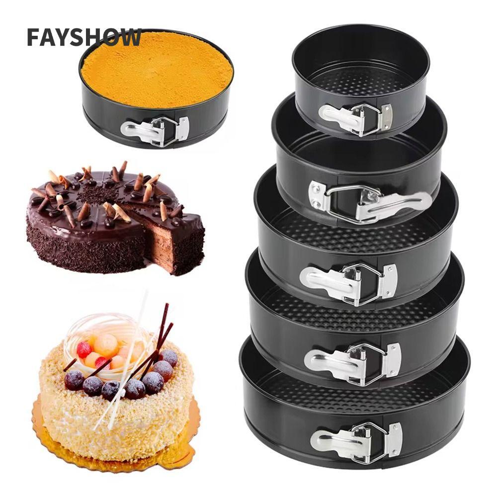 FAYSHOWTH 1 ชิ้นเบเกอรี่ Mould, Non Stick เหล็กคาร์บอนถาดอบเค้ก,ทนทานรั่วซึม 12/16/20/24/28 ซม.พร้อมเค้กด้านล่างแบบถอดได้ Mould สําหรับครัวเบเกอรี่
