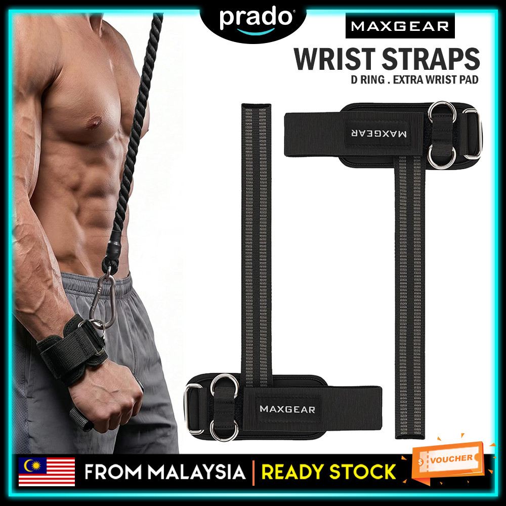 PRADO MAXGEAR Lifting Straps Deadlift Grip Support Wrist Wrap Gym Fitness Powerlifting Tali Angkat Berat Padu Equiment Cradle