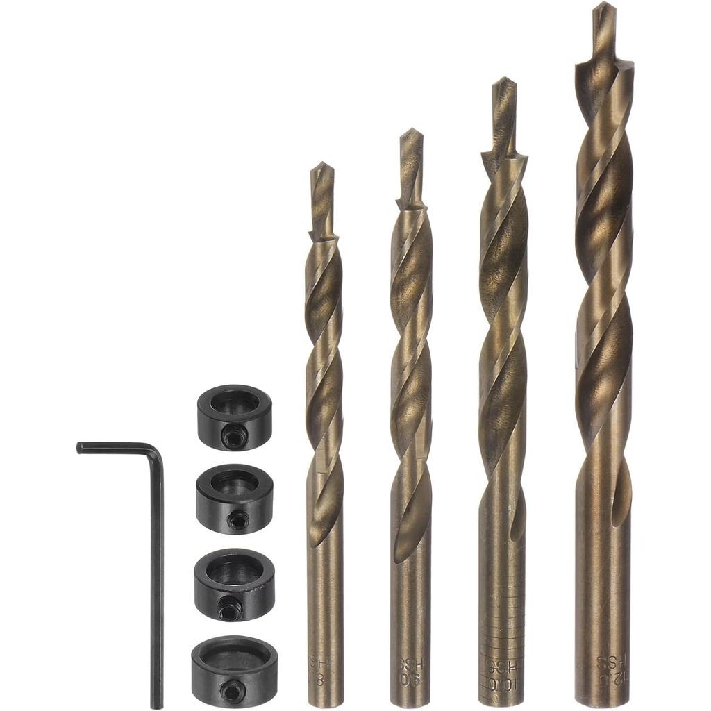 HARFINGTON 4pcs Pocket Hole เจาะบิต 5/16 "-15/32 " Dia 5/16" Tip รอบ Shank เปลี่ยน Twist Step เจาะ B